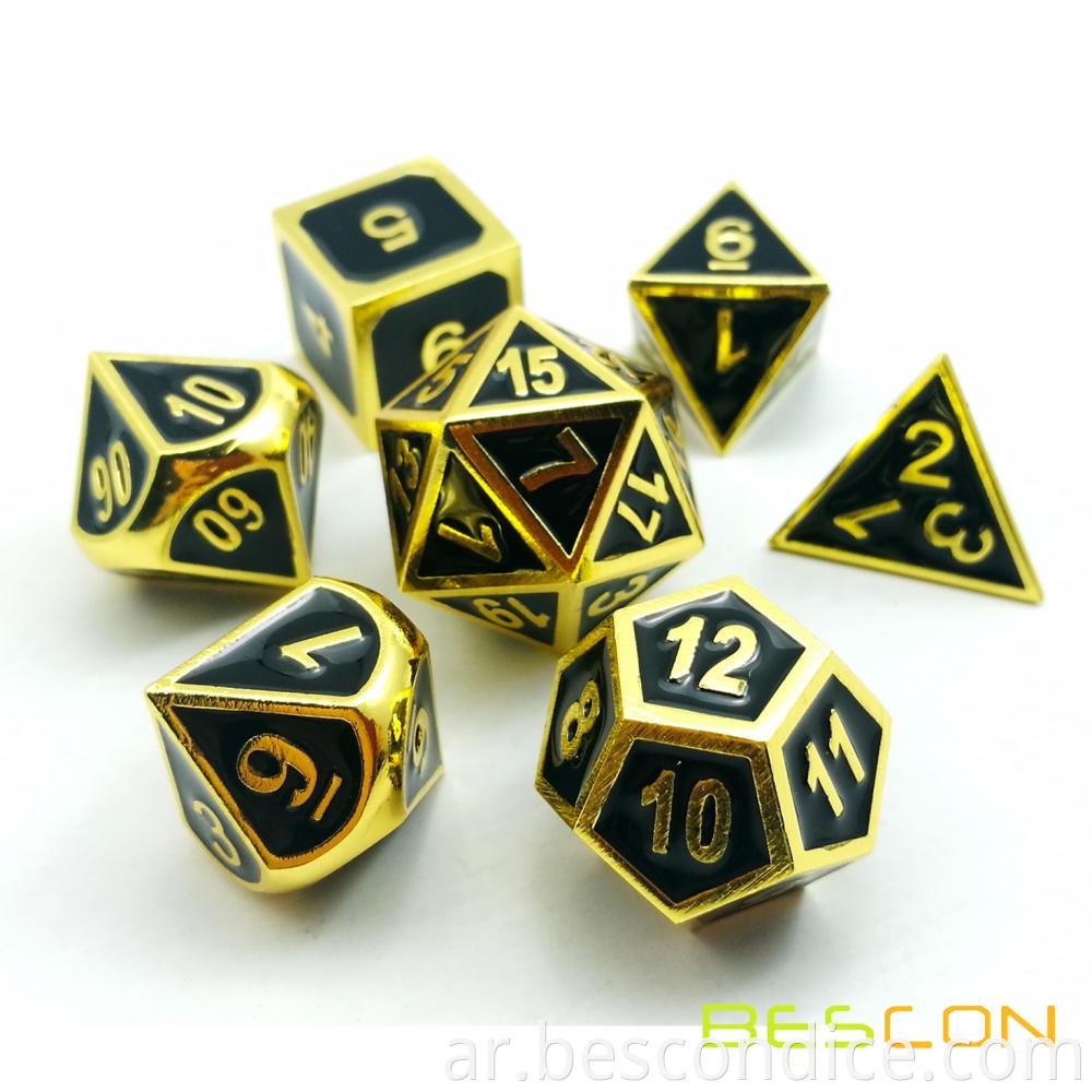 Solid Metal Enamel Polyhedral Dnd Dice Set 2